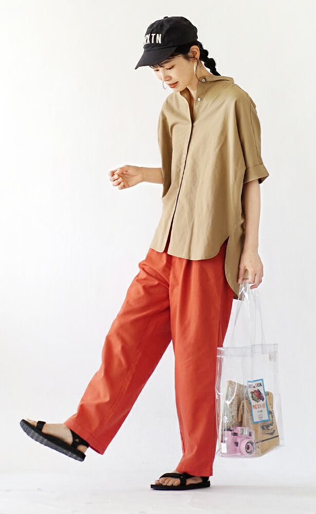 日本 zootie - 棉麻透氣直筒長褲-米杏