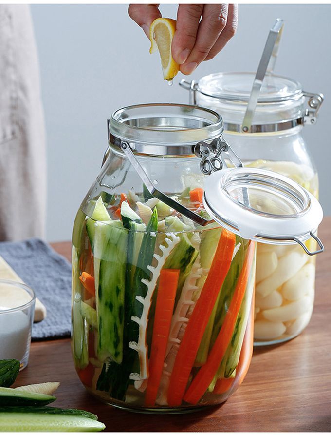 日本星硝SEISHO - 日本製 醃漬/梅酒密封玻璃保存罐4L-兩件組