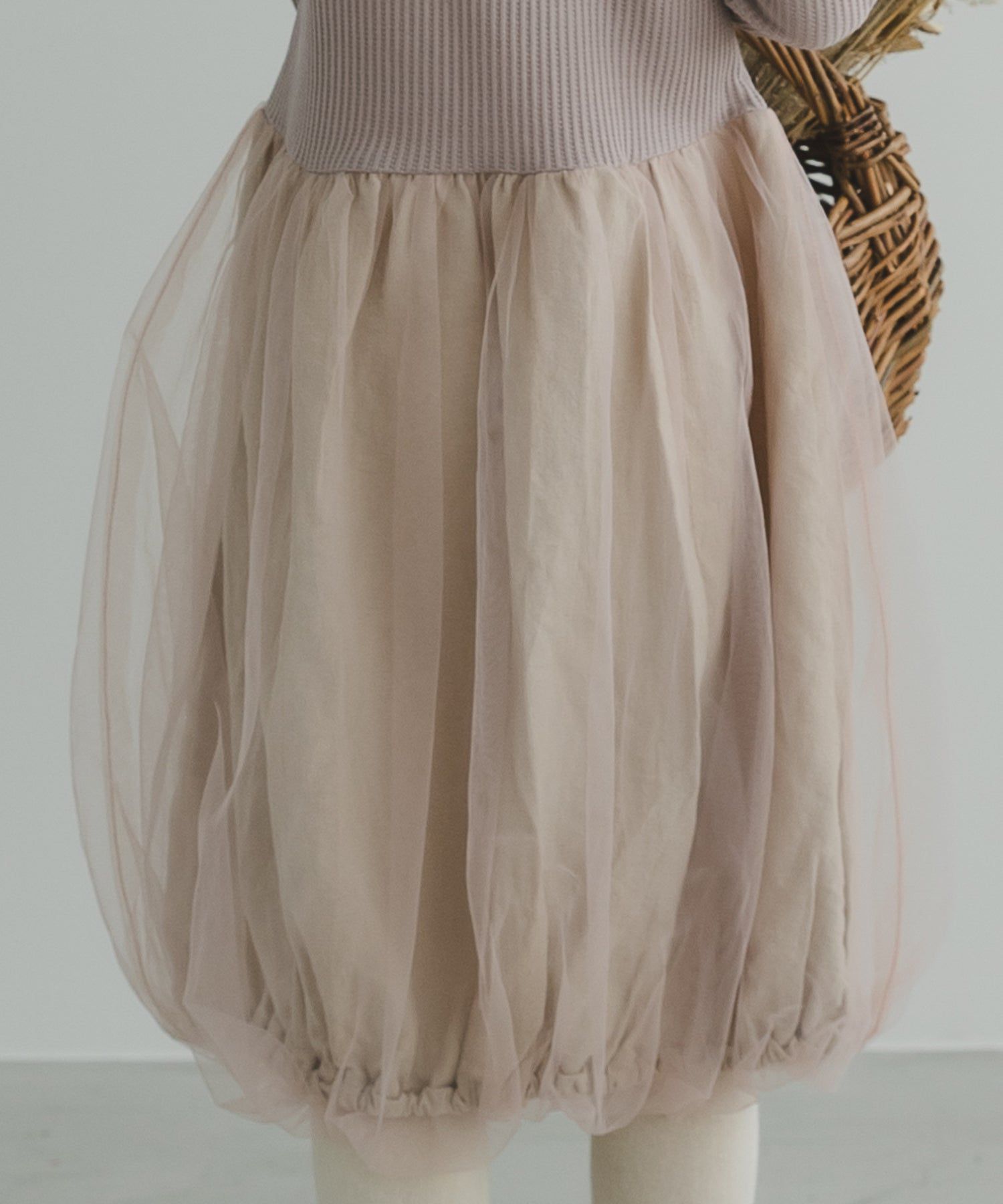 日本 PAIRMANON - 小精靈澎澎紗裙洋裝-摩卡