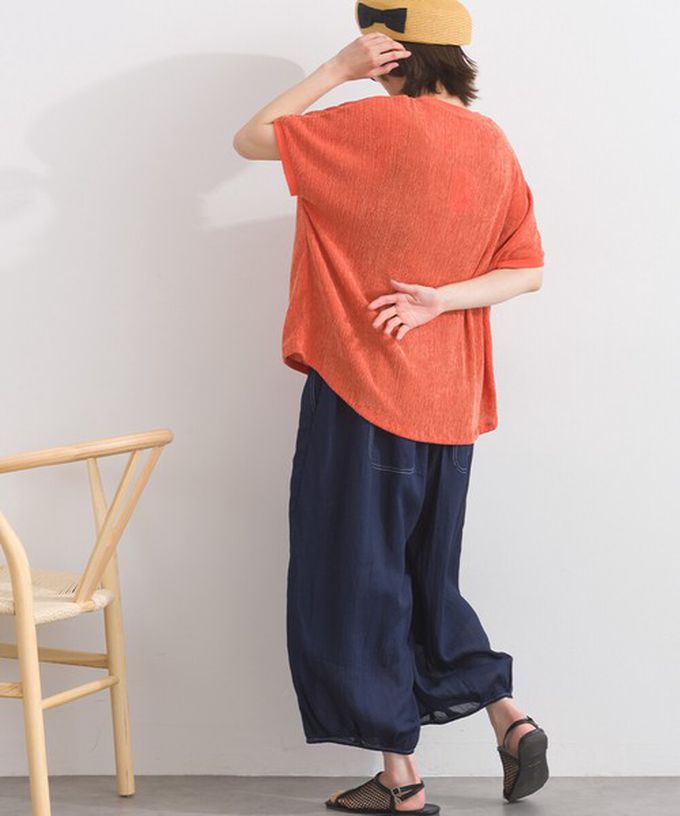 日本 Lupilien - 嫘縈混紡細緻羅紋圓領短袖上衣-炭灰