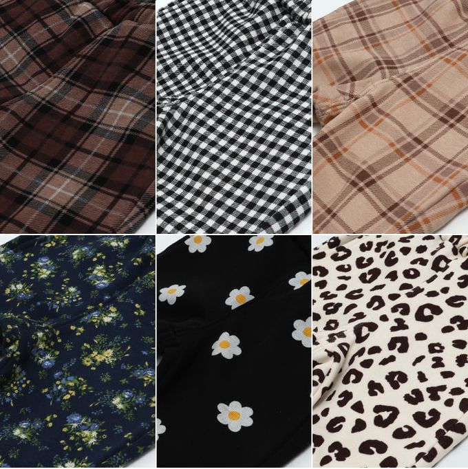 日本 Chil2 - 保暖內刷毛印花喇叭褲-豹紋-米白