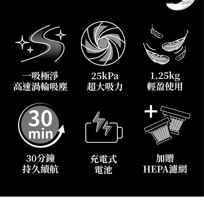 JWAY - 極淨25KPA無線吸塵器-JY-SV17M