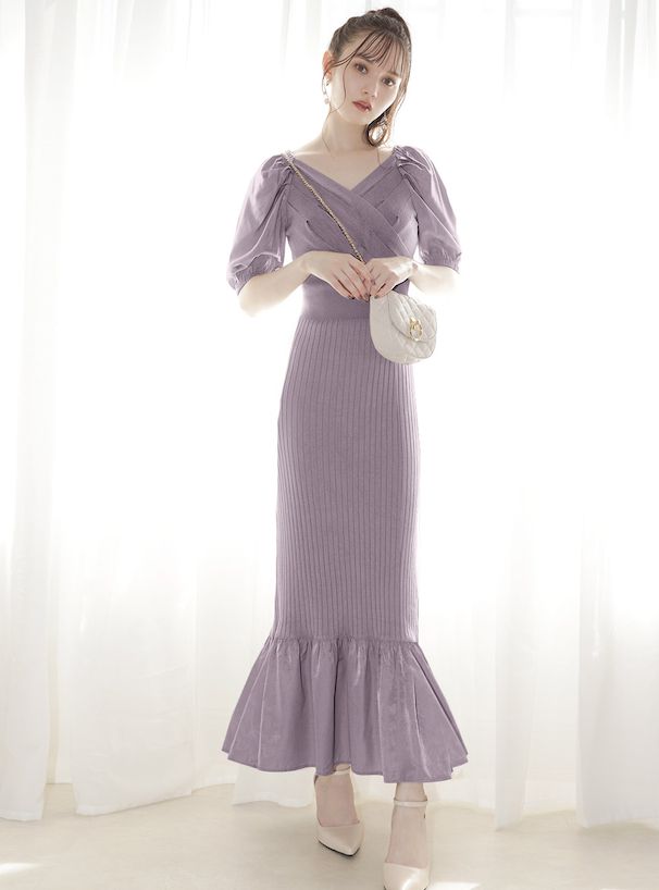 日本 GRL - 甜美桃心領泡泡短袖洋裝-淺卡其