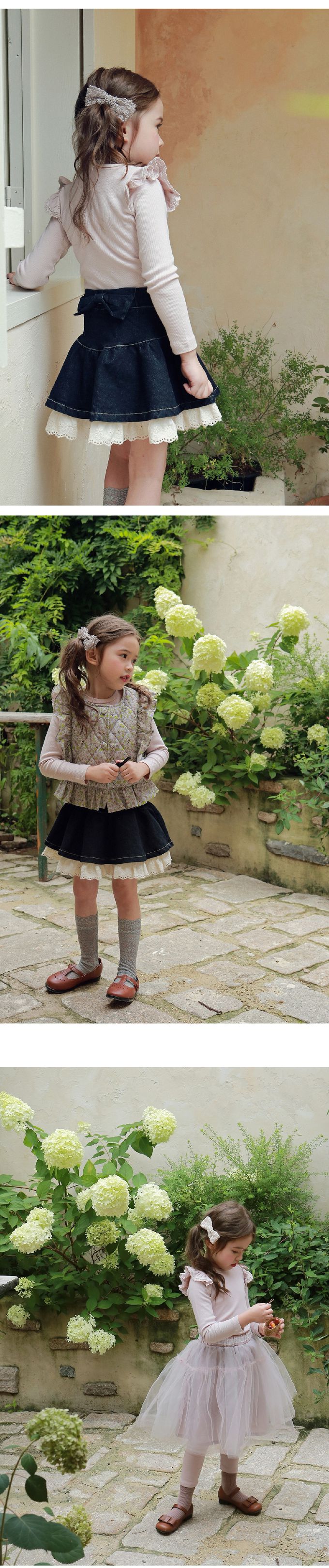 韓國 Puellaflo - 肩膀小荷葉裝飾彈性長袖上衣-淺粉