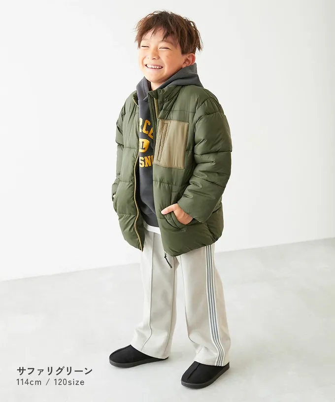 日本 devirock - 輕暖防風配色科技羽絨外套(帽可拆)-焦糖棕