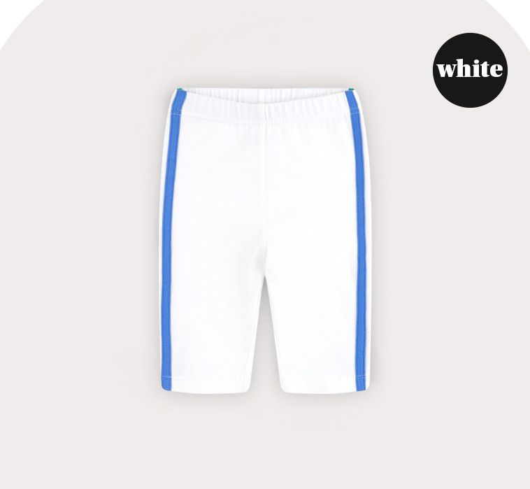 韓國 HEJMINI - 側邊條紋5分內搭褲-黑