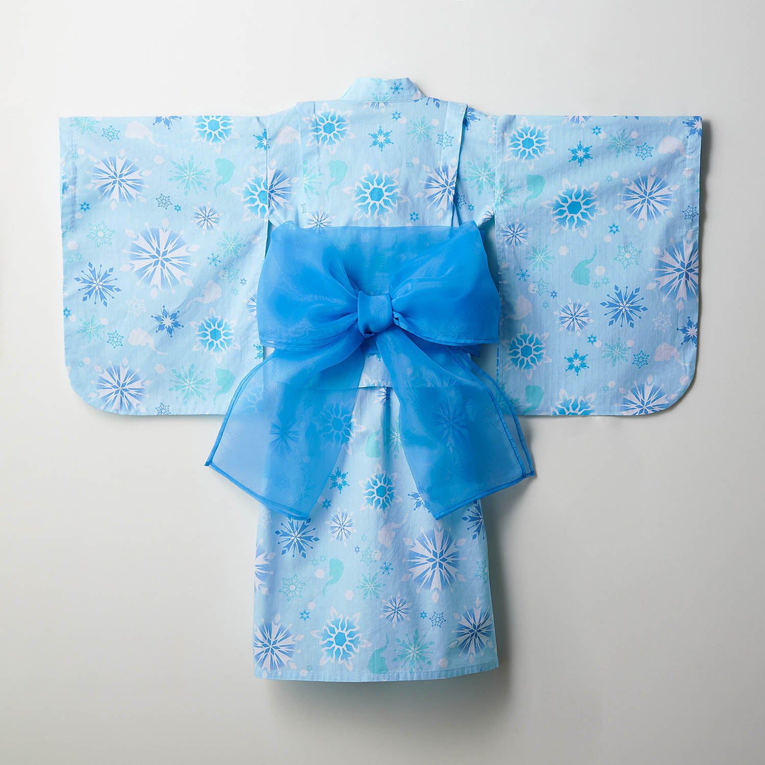 日本千趣會 - 迪士尼 可當洋裝穿的2 WAY浴衣組合-冰雪奇緣-水藍