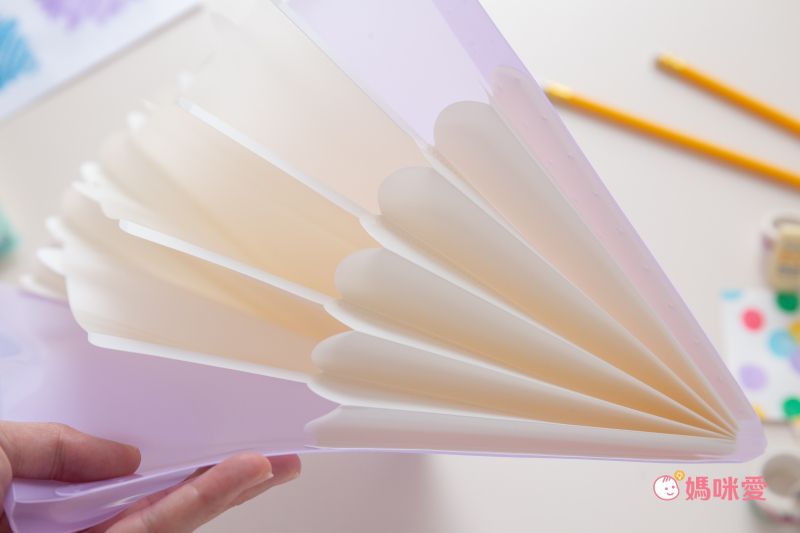 日本文具 LIHIT - 外扣五層分層資料袋-A4-薰衣草紫