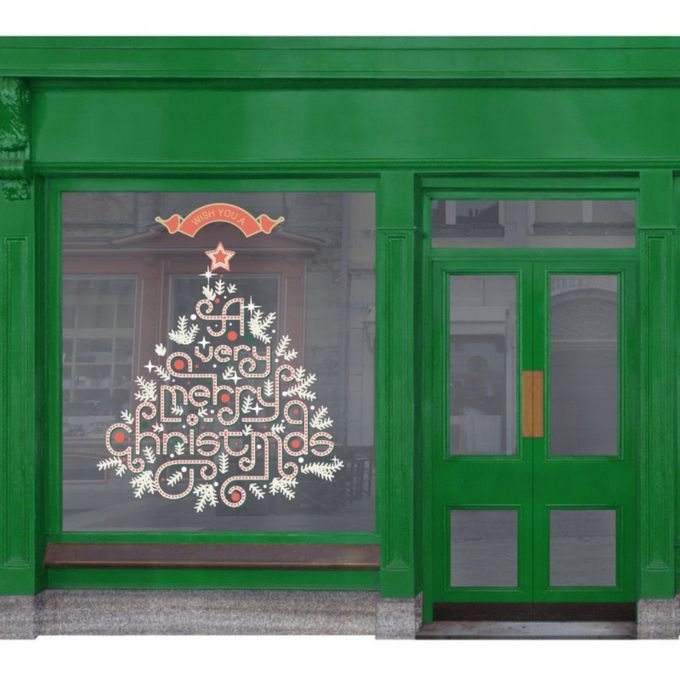 JB Design - 時尚壁貼-DD3432英文聖誕樹-2入 (40cm*30cm)