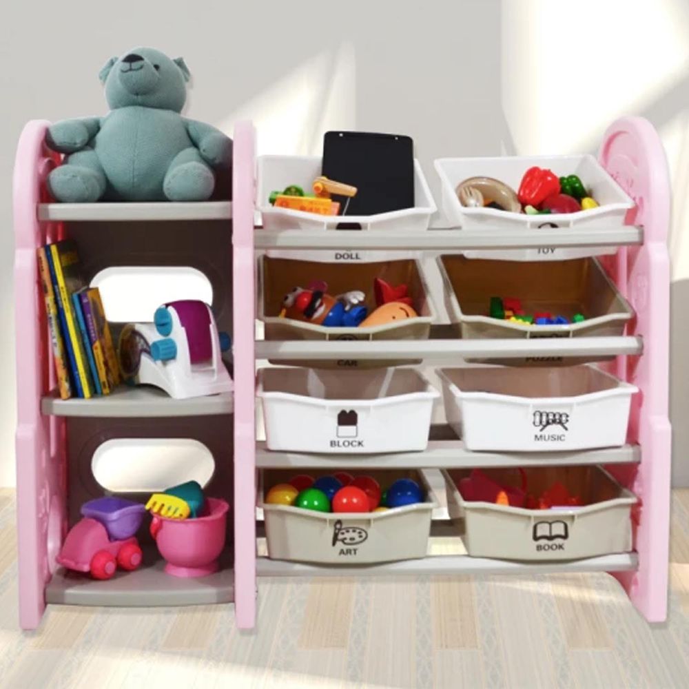 Phoebe - 公主粉紅兒童書架玩具收納櫃