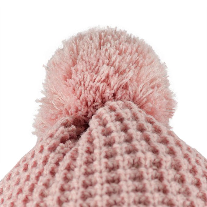 akachan honpo - 針織帽-小熊護耳-粉紅色
