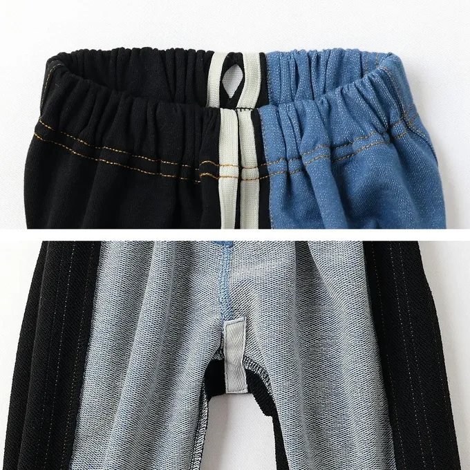 日本 ZOOLAND - 背後熊熊logo側條紋休閒長褲-海軍藍