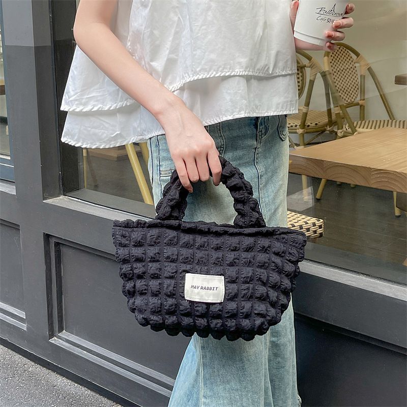 奶油泡泡雲朵手提包/托特包-紫色 ((19+12)x17x10cm)