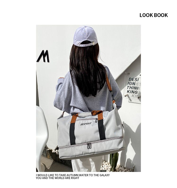 防水大容量乾濕分離旅行包/運動包-紫色 (46X25X28cm)