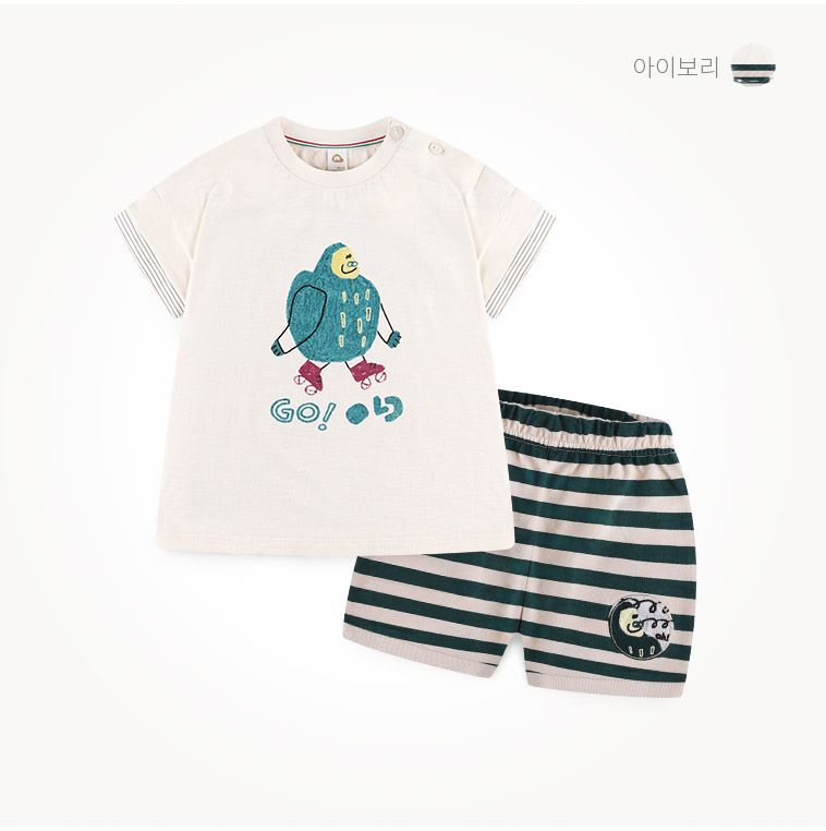 韓國 milk mile - 溜冰胖嘟嘟星球人套裝-象牙白