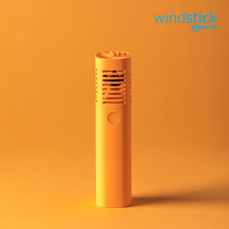 韓國 sillymann - 攜帶型風棒電扇-螢光橘