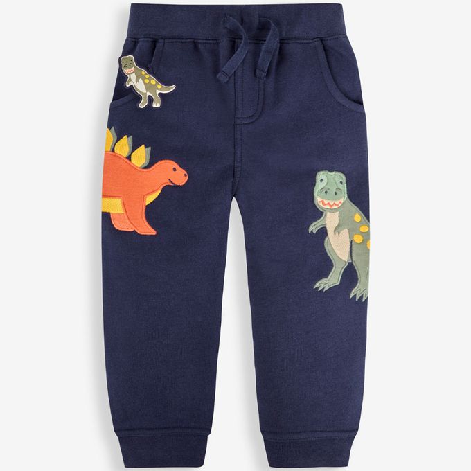 英國 JoJo Maman BeBe - 幼/兒童超優質秋冬100%純棉長褲-搖擺恐龍