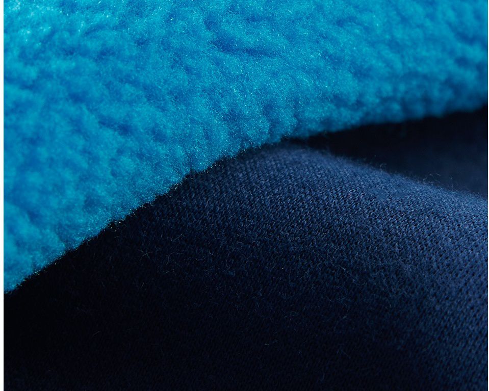 卡通汪汪隊加絨半高領拼接長袖上衣-卡通人物阿奇-深藍+藍