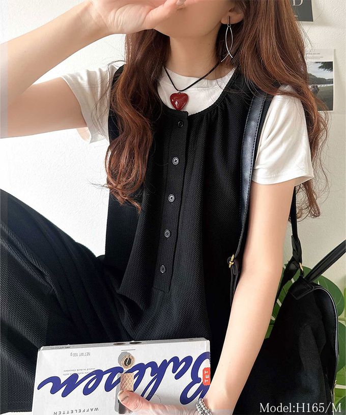 日本 Classical Elf - 亨利領簡約風紋理連身褲-摩卡