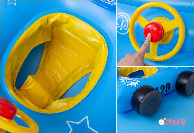 韓國 Winnie Connie - Tayo小巴士立體坐圈-贈手動式打氣筒1入(顏色隨機) (適用：2-7歲；10-25 公斤)