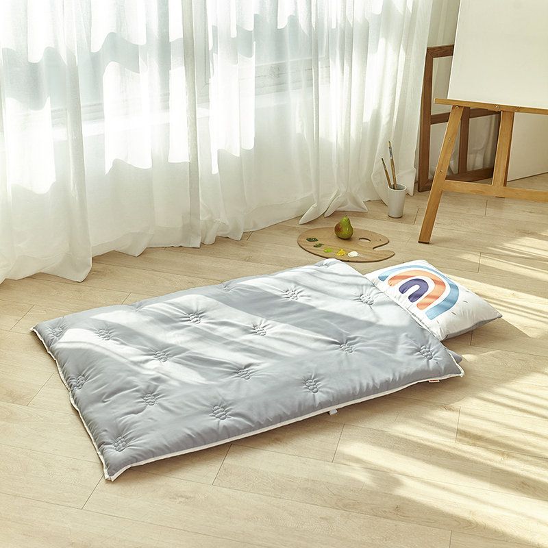 正韓Hello HiZoo - 純手工製莫代爾防蟎抗菌彩虹兒童睡袋(枕頭+睡墊+被子)-銀藍灰