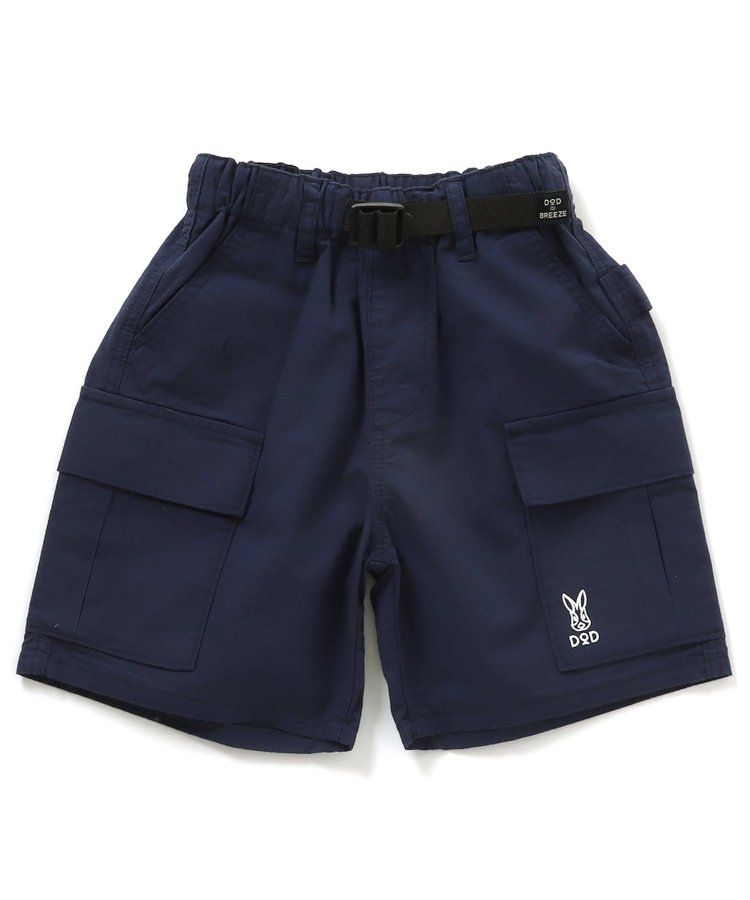 日本 BREEZE - 聯名款 口袋工裝風帥氣4分短褲-撞色-橘藍系