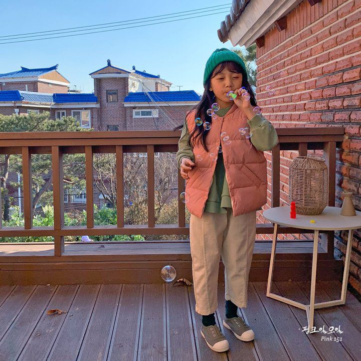 韓國 PINK151 - 輕量保暖羽絨背心-奶油白