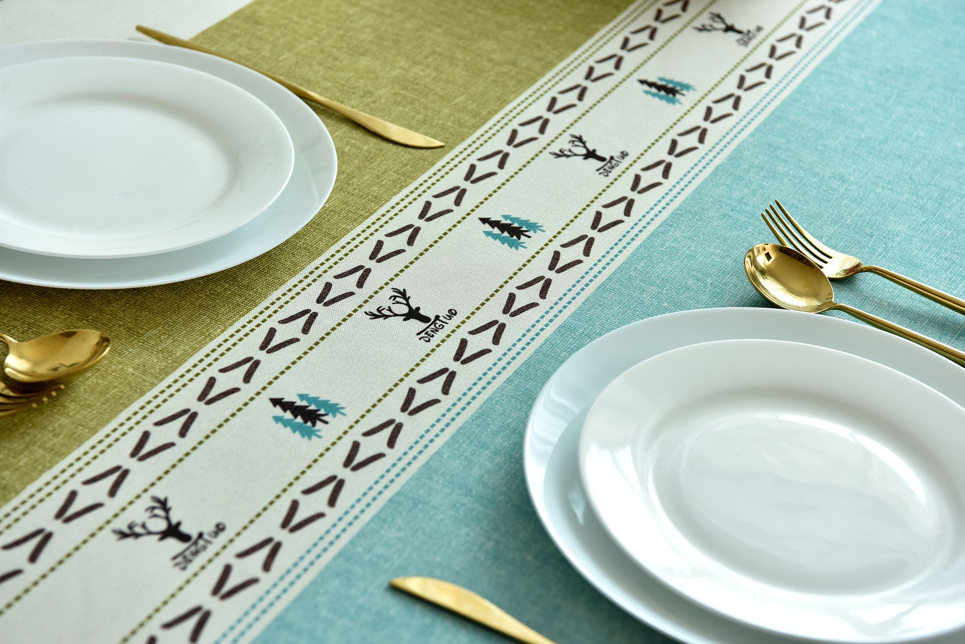 防水防油免洗桌布-三角形-灰粉色