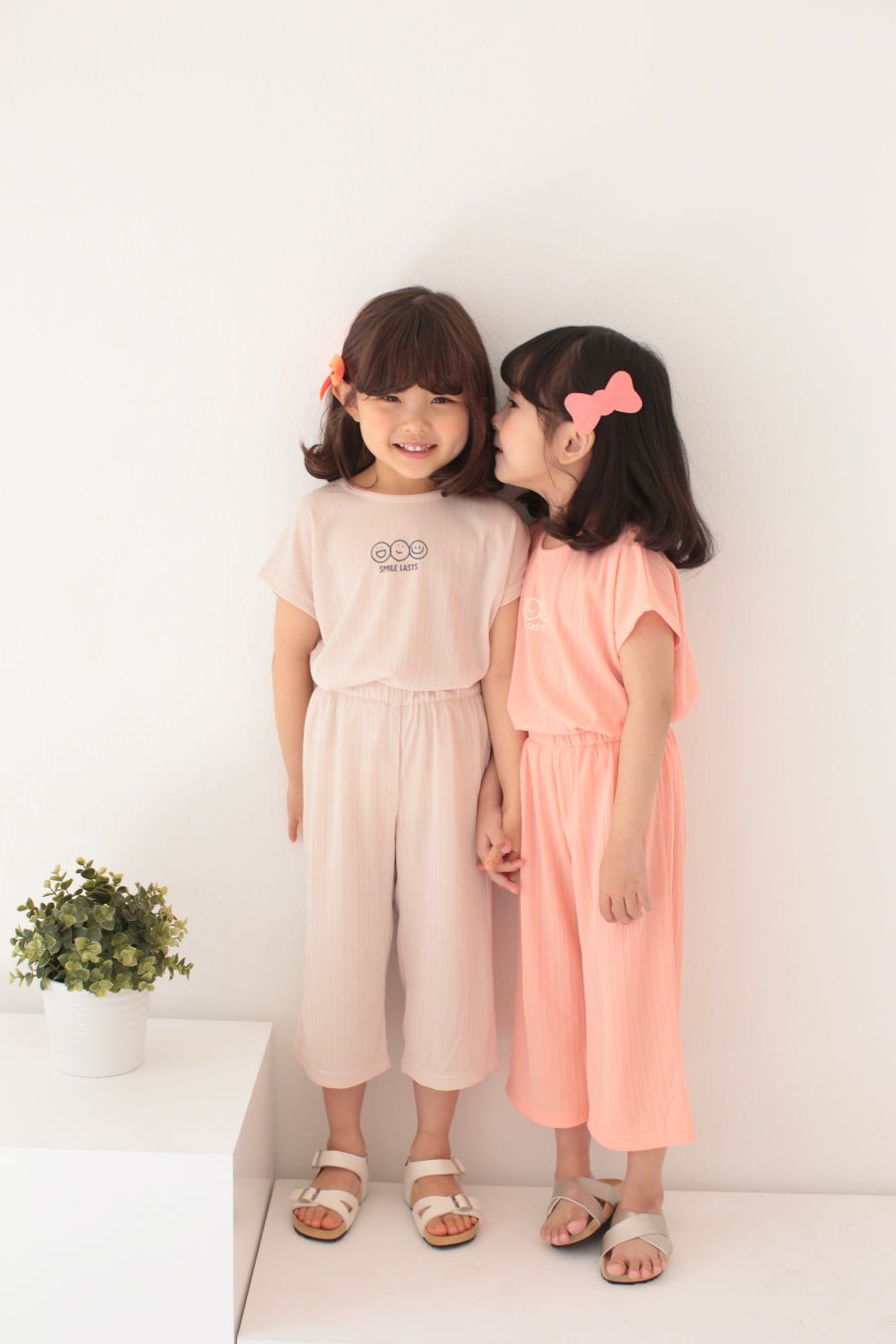 韓國 Dalla - 三個笑臉涼感套裝-粉橘