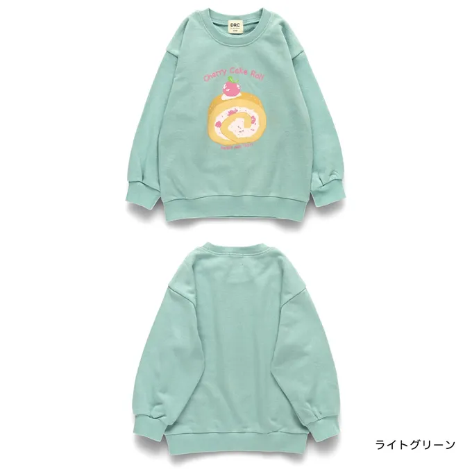 日本 BRANSHES - 可愛女孩印花縮口長袖上衣-英文LOGO-黑