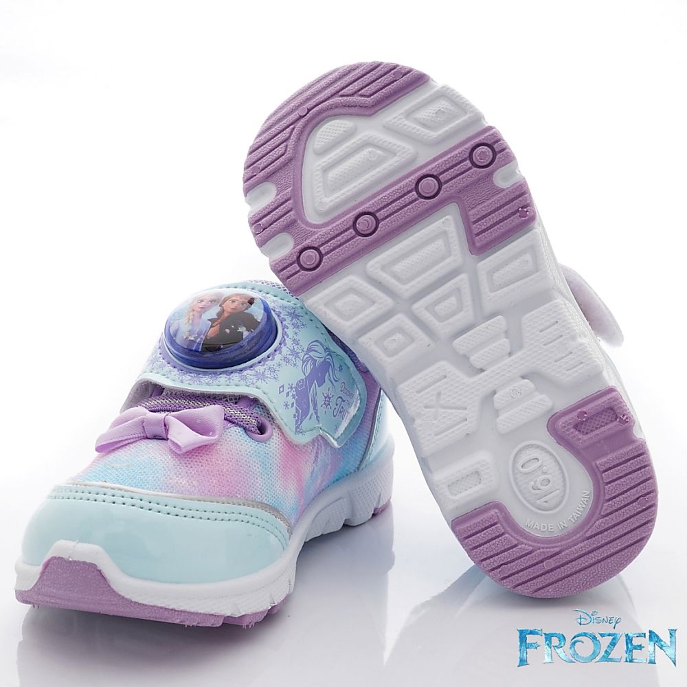 冰雪奇緣 - 台灣製冰雪奇緣電燈款(中小童段)-運動鞋-湖水藍