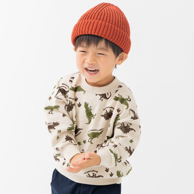 日本 Chil2 - 100%棉 裏毛滿版印花上衣-星月-淺藍