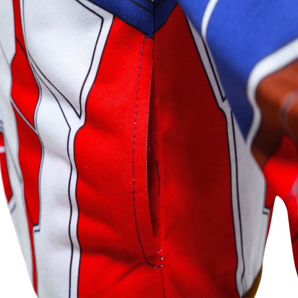 英雄卡通風造型外套-藍白