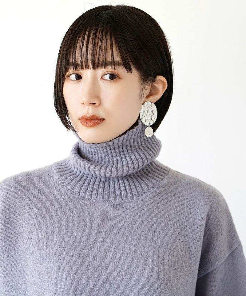 日本 zootie - 優雅高領羅紋針織洋裝-寶石藍