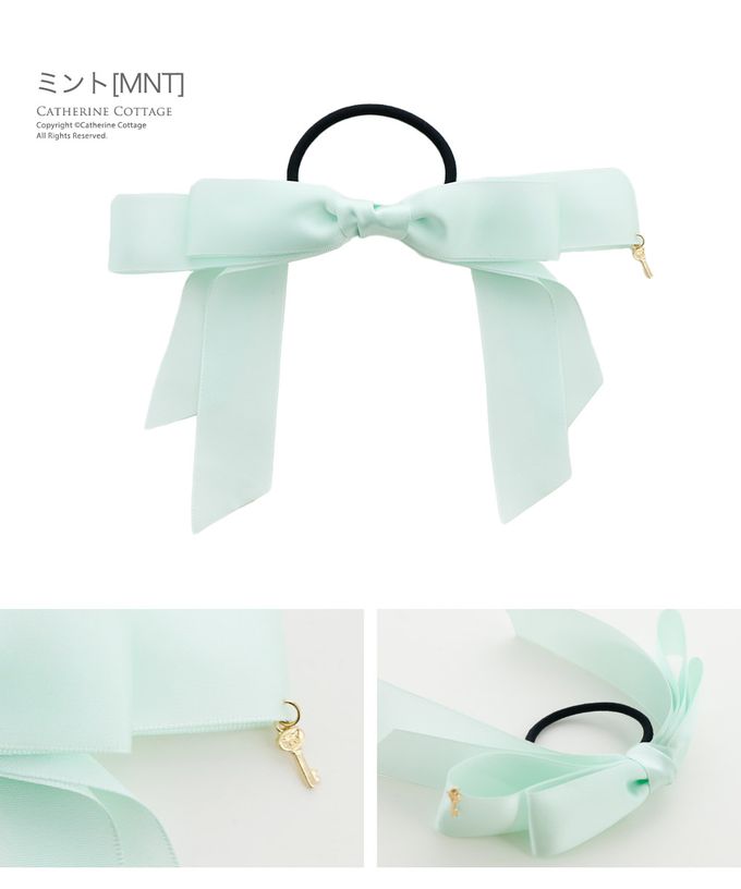 日本 Catherine Cottage - 長蝴蝶結鑰匙墜飾髮圈-粉紅