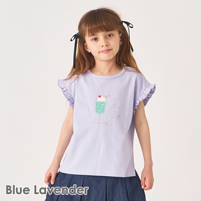 日本 evercloset - 100%棉 閃亮亮聖代短袖上衣-白