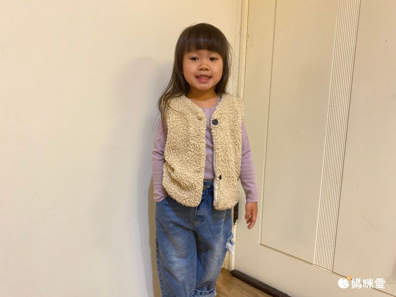 兒童無痕德絨保暖上衣-深藍色