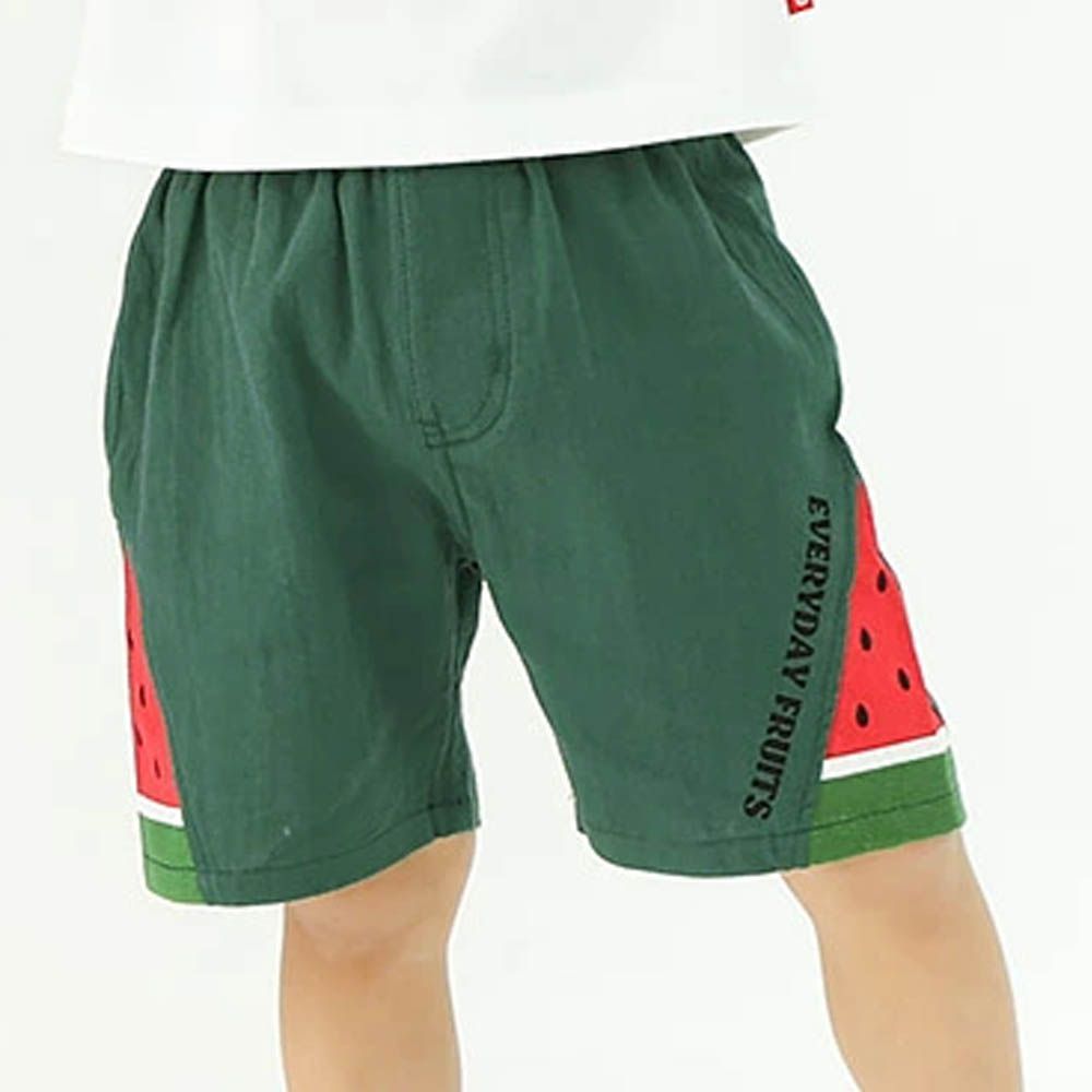 100%棉 水果切片印花舒適短褲-西瓜