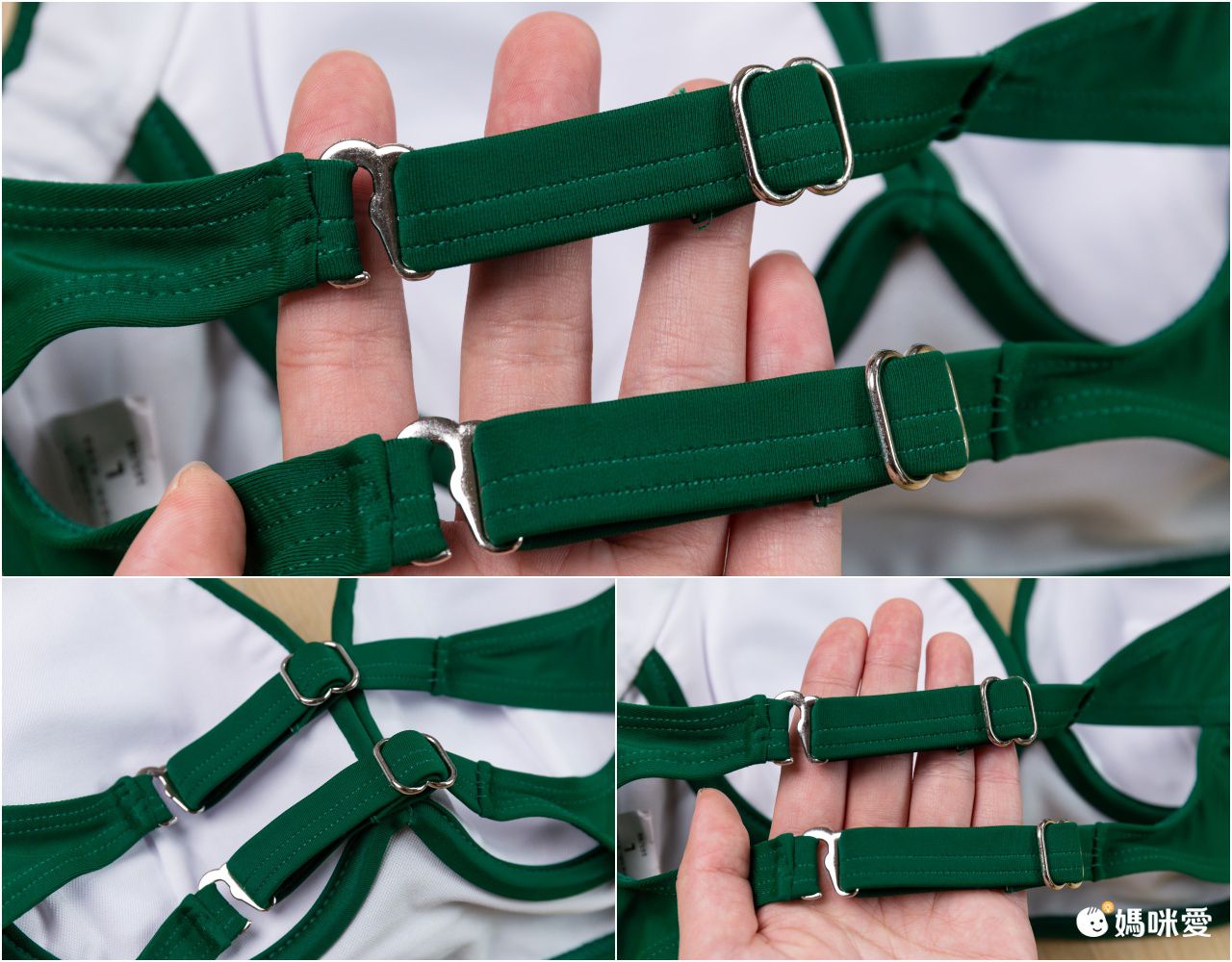 小清新比基尼罩衫顯瘦修身泳衣(三件組)-潑墨葉片-綠+白-比基尼上衣、泳褲、罩衫