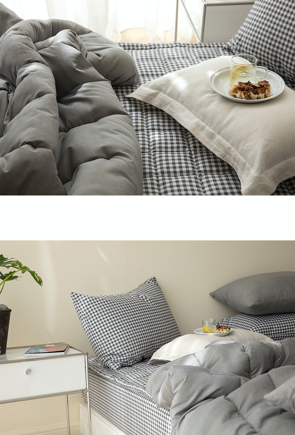 韓國 Maatila - 可水洗超細纖維桃皮感四季被-迷霧灰