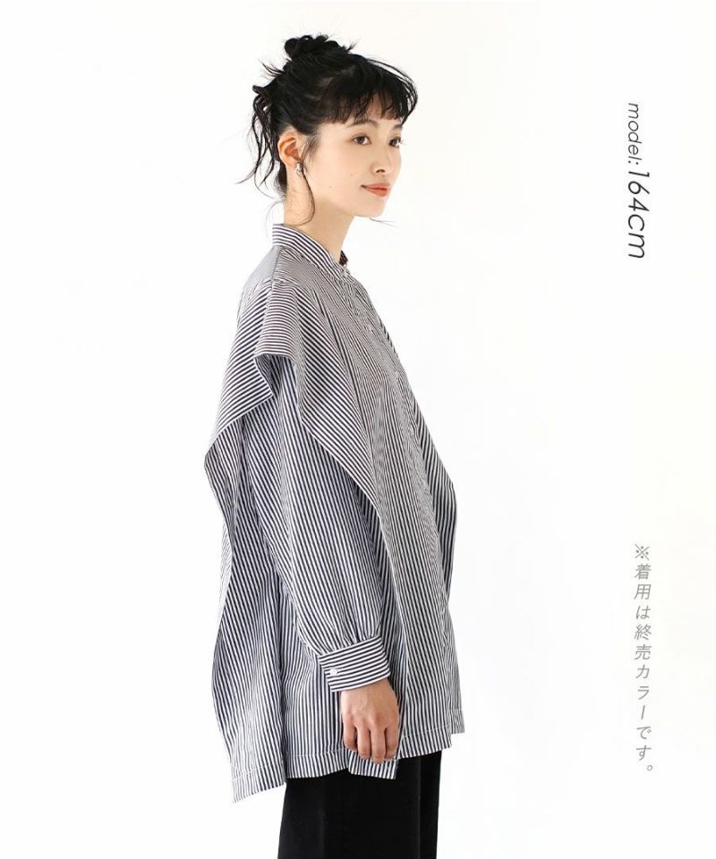 日本 zootie - 2WAY光澤感層次長袖襯衫-寶石綠