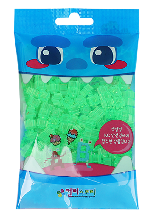 韓國 Color Story - 免燙拼豆-補充包280顆(透明草綠/8mm)