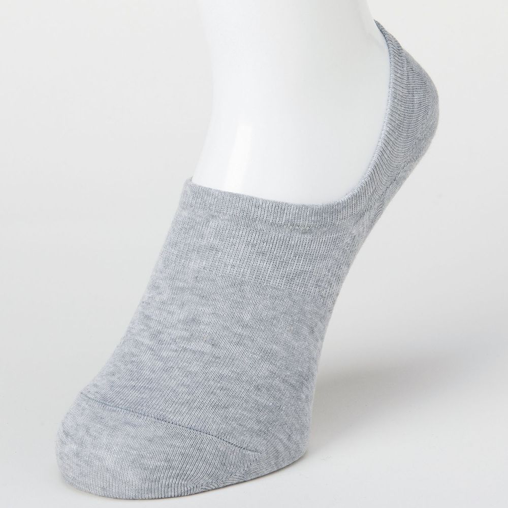 日本 okamoto - 超強專利防滑ㄈ型隱形襪-球鞋專用設計 深履款-淺灰-棉混