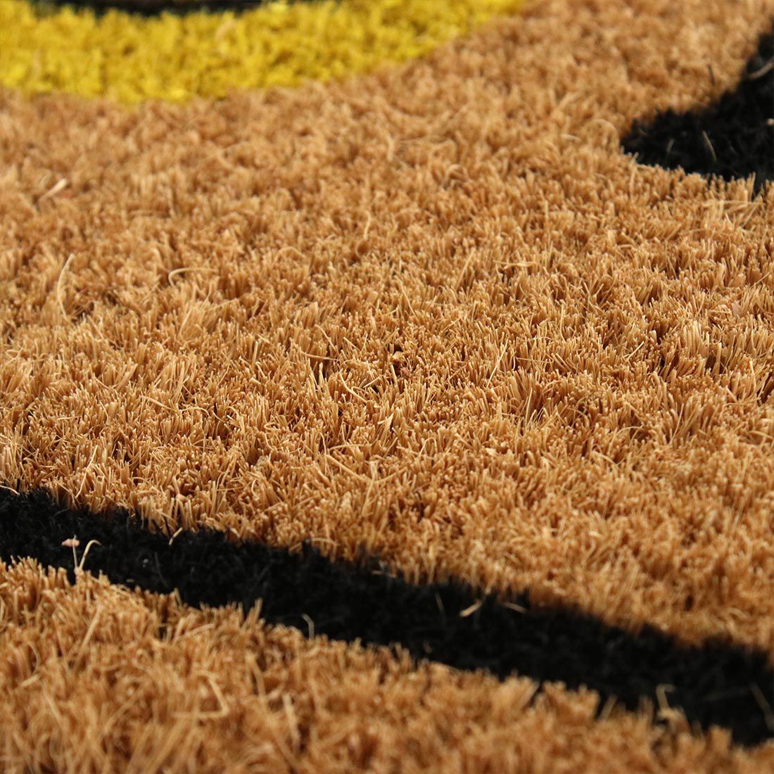 日本 TOMO - 椰子纖維室外腳踏墊/地墊-花花笑臉 (約60×40cm)