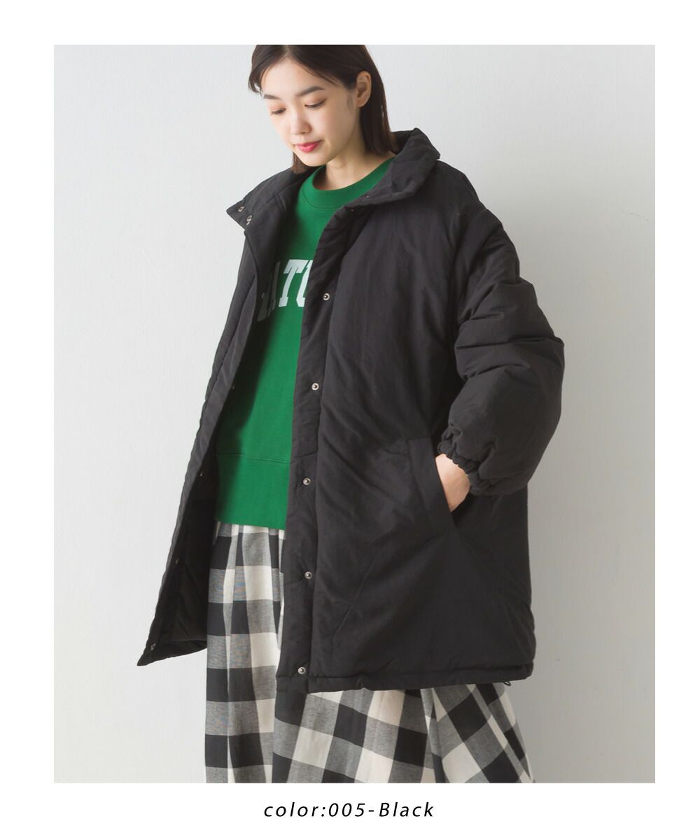 日本 OMNES - 立領有型中長版機能羽絨外套-袖可拆-象牙