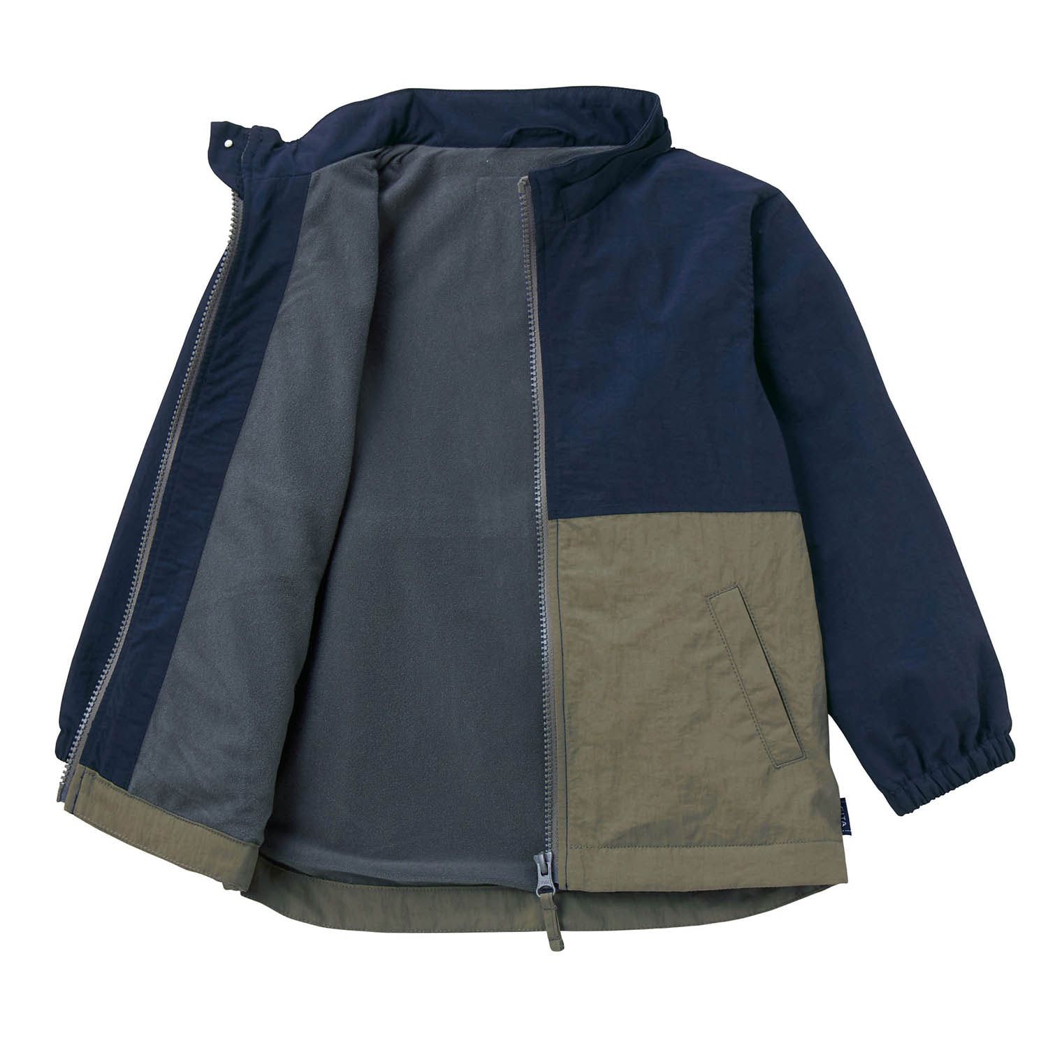 日本千趣會 - GITA 撥水加工 內刷毛防風外套-焦糖棕x海軍藍