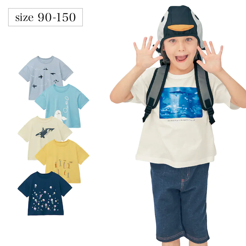 日本千趣會 - GITA 天竺棉印花短T-水母-深藍