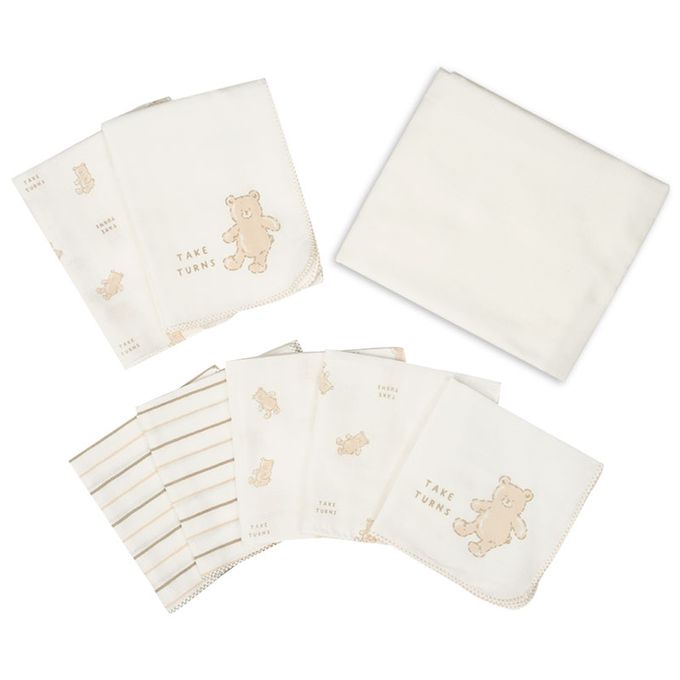 akachan honpo - 沐浴用品８件組-毛巾＆紗布-奶油色