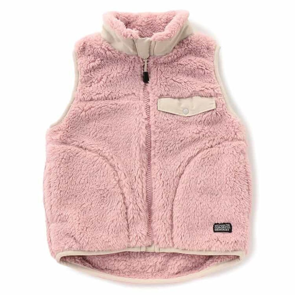 百搭柔軟絨毛背心-粉紅
