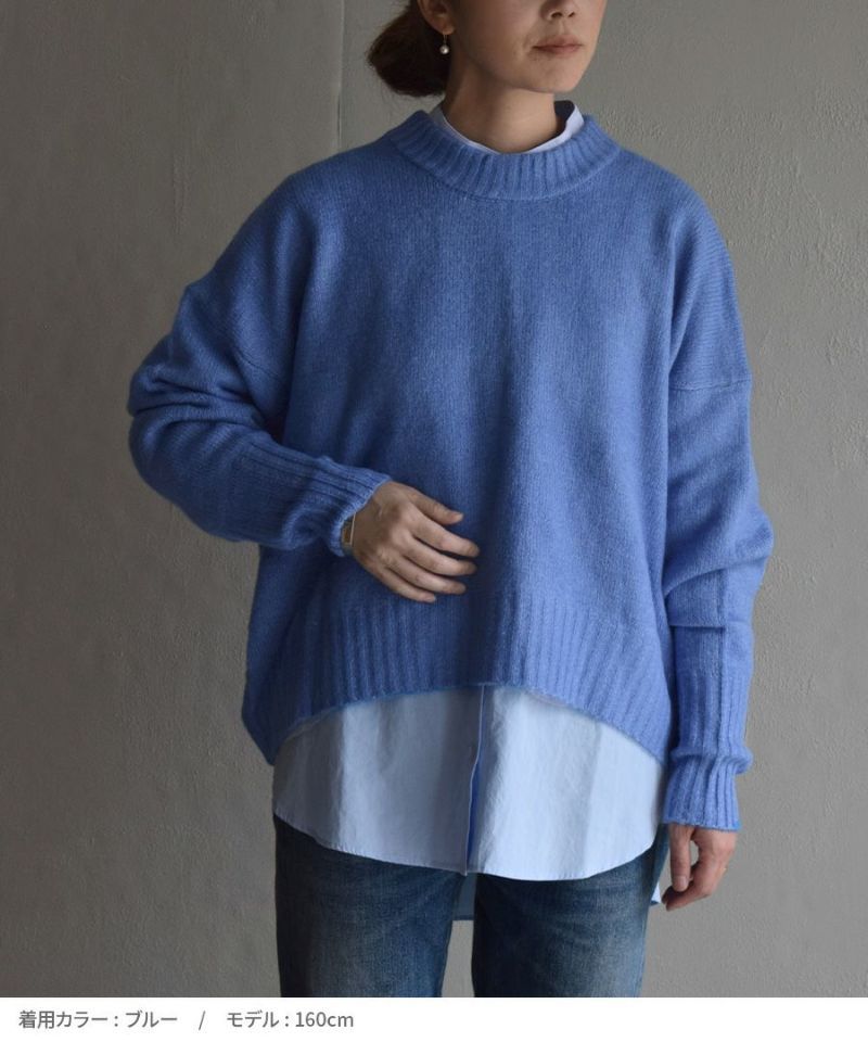 日本 zootie - 柔軟圓領短版針織毛衣-咖啡牛奶